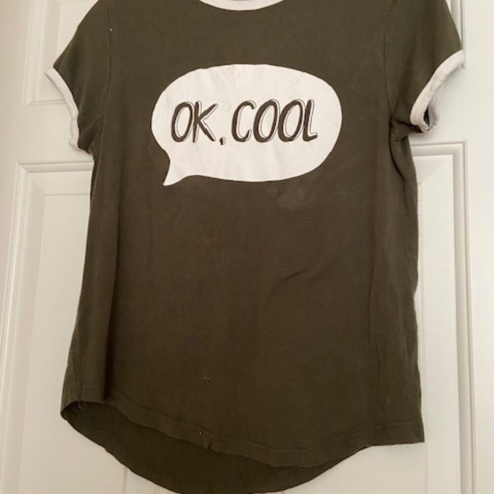 FB Sister Teens Top sz S Logo OK COOL Forest Green Color